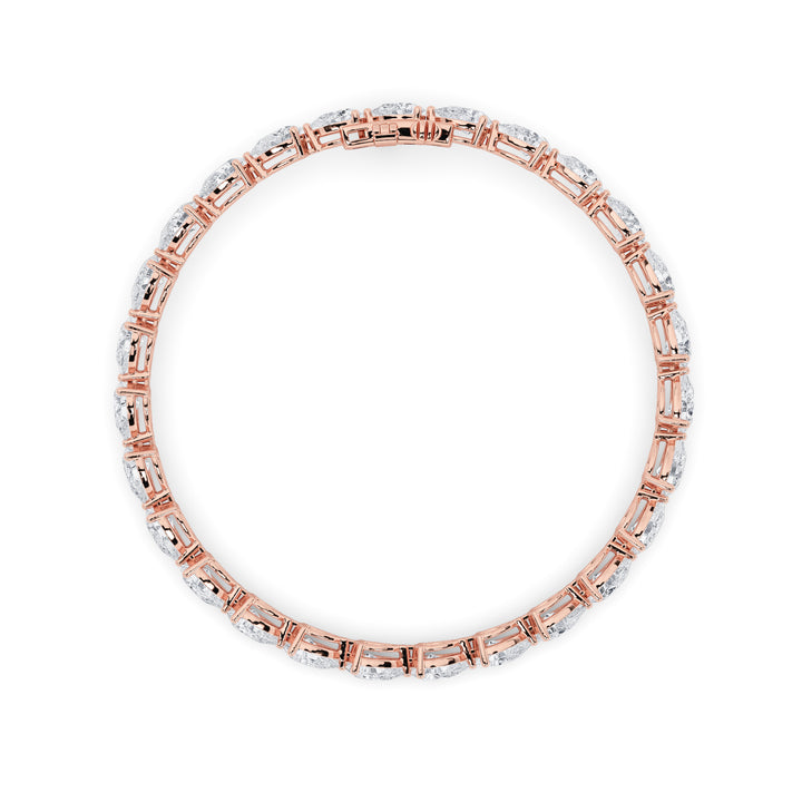 7Cttw Pear Shaped Lab Grown Diamond (F/VS) Fancy Line Bracelet in 14K Gold