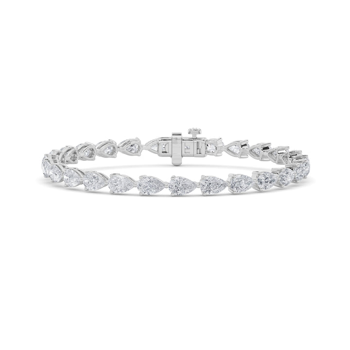 8Cttw Pear Shaped Lab Grown Diamond (F/VS) East West Bracelet in 14K Gold