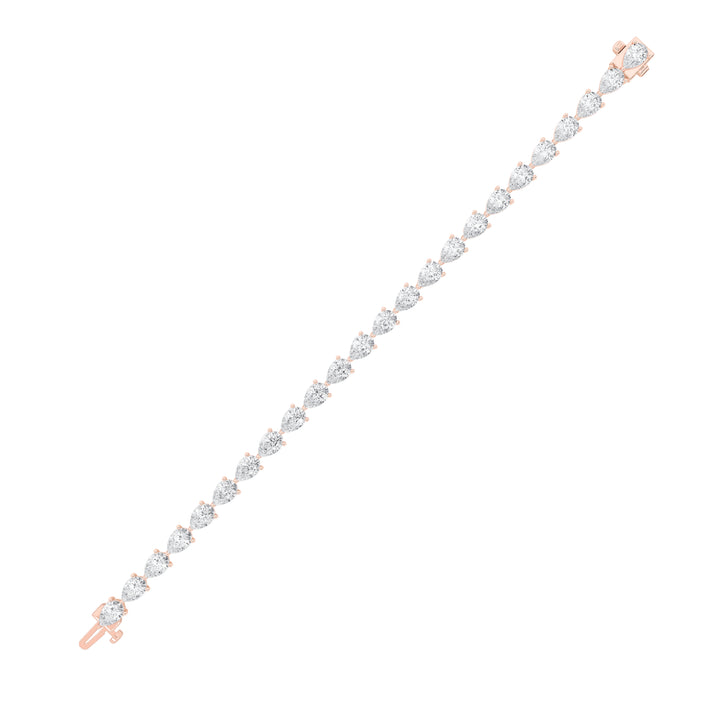8Cttw Pear Shaped Lab Grown Diamond (F/VS) East West Bracelet in 14K Gold