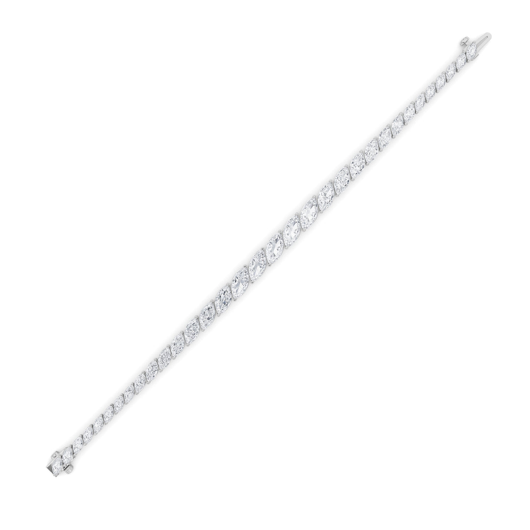 13.5Cttw Marquise Shaped Lab Grown Diamond (F/VS)  Bracelet in 14K Gold