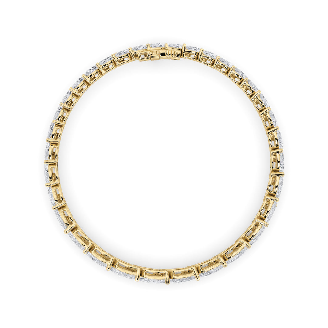 13.5Cttw Marquise Shaped Lab Grown Diamond (F/VS)  Bracelet in 14K Gold