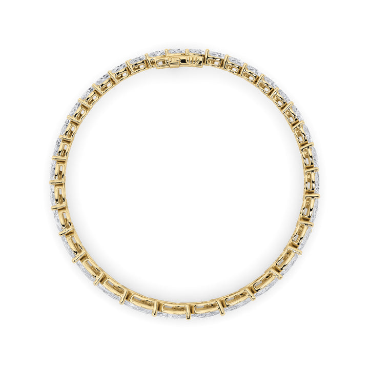 13.5Cttw Marquise Shaped Lab Grown Diamond (F/VS)  Bracelet in 14K Gold