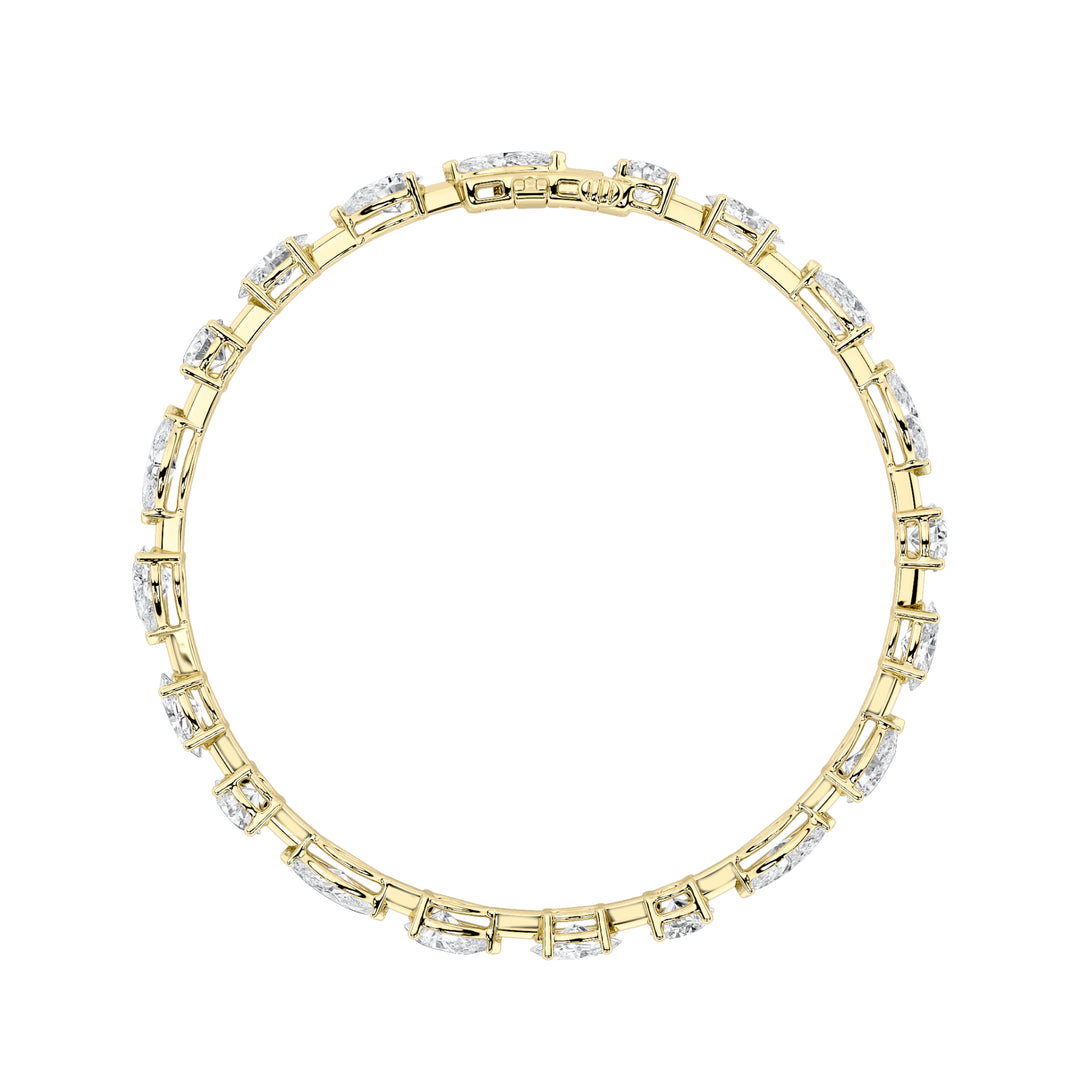 10Cttw Oval Shaped Lab Grown Diamond East & West Bracelet in 14K Gold (F/VS)