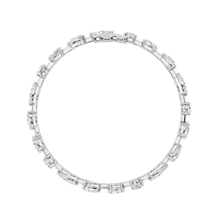 12Cttw Oval Shaped Lab Grown Diamond East & West Bracelet in 14K Gold (F/VS)