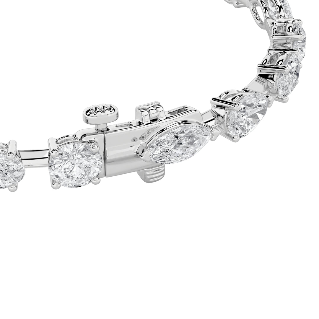 12Cttw Oval Shaped Lab Grown Diamond East & West Bracelet in 14K Gold (F/VS)
