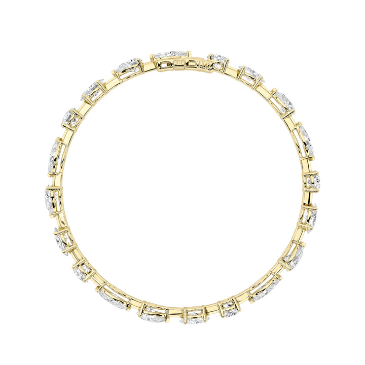 5Cttw Oval Shaped Lab Grown Diamond East & West Bracelet in 14K Gold (F/VS)