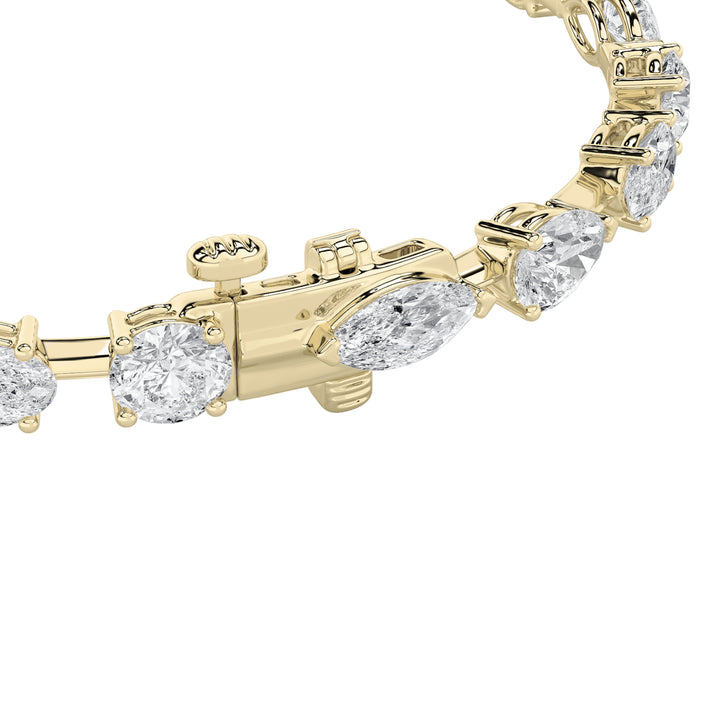 6Cttw Oval Shaped Lab Grown Diamond East & West Bracelet in 14K Gold (F/VS)
