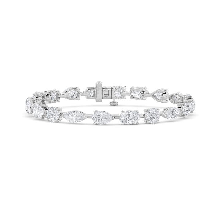 8Cttw Oval Shaped Lab Grown Diamond East & West Bracelet in 14K Gold (F/VS)