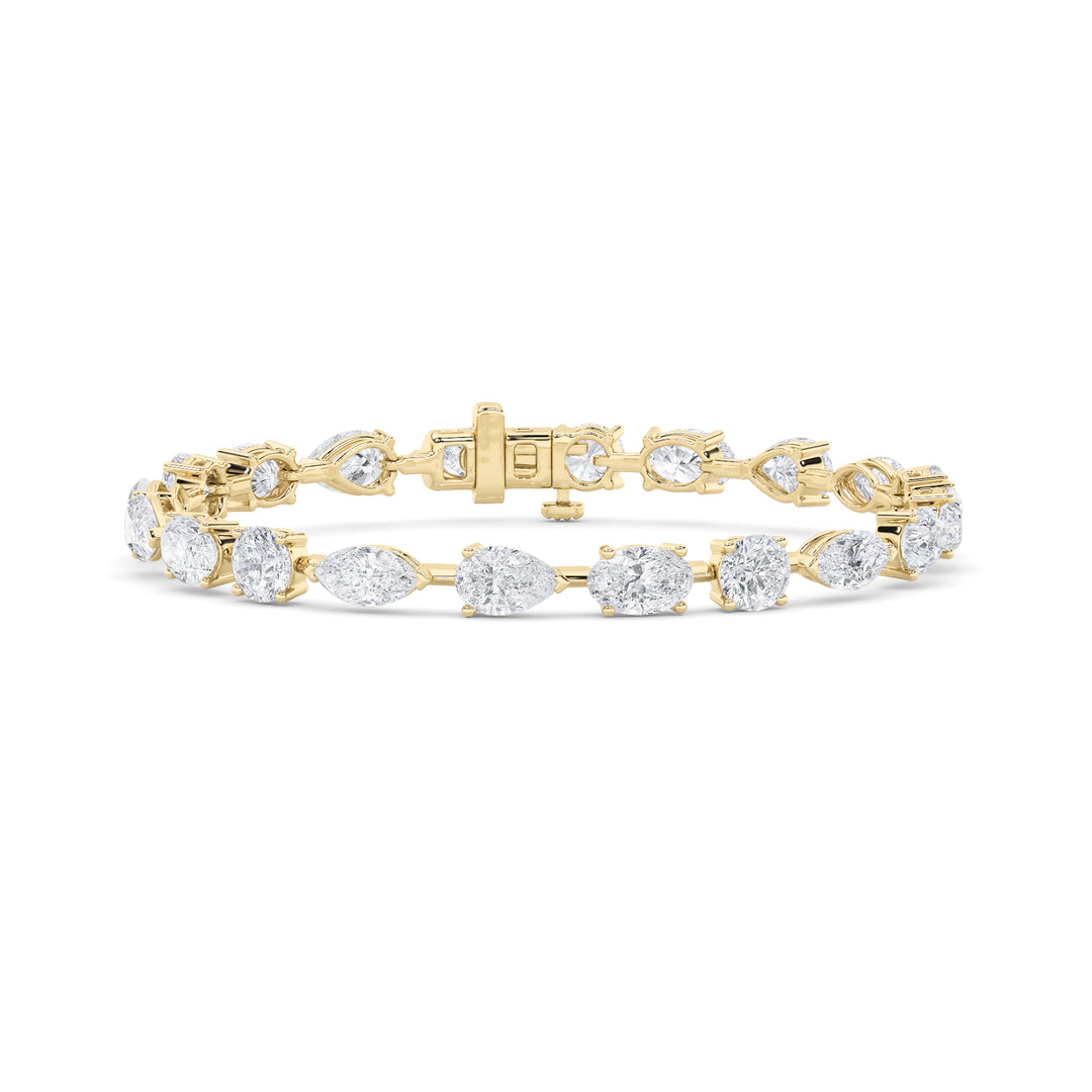 8Cttw Oval Shaped Lab Grown Diamond East & West Bracelet in 14K Gold (F/VS)