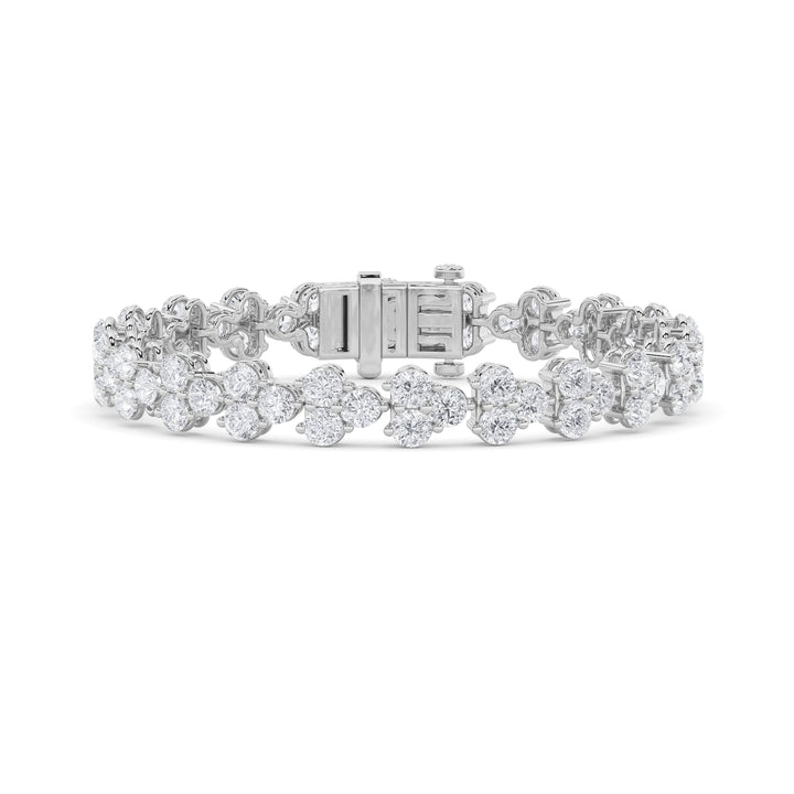 13Cttw Round Shaped Lab Grown Diamond (F/VS) Cluster Bracelet in 14K Gold