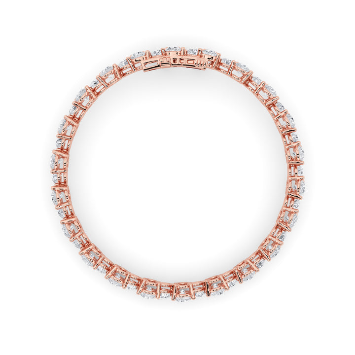 13Cttw Round Shaped Lab Grown Diamond (F/VS) Cluster Bracelet in 14K Gold