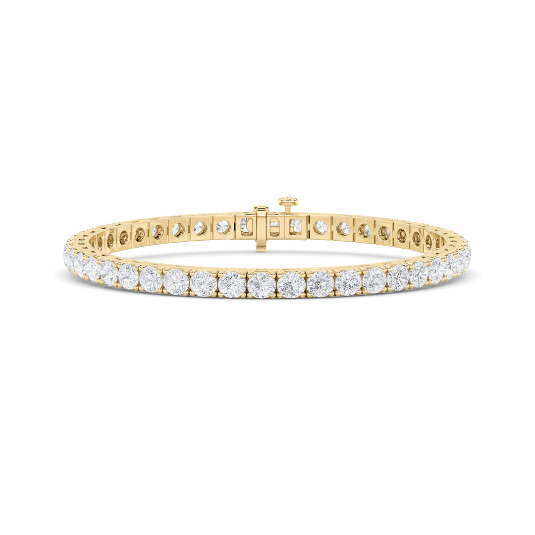 9Cttw Round Shaped Lab Grown Diamond (F/VS)  Bracelet in 14K Gold