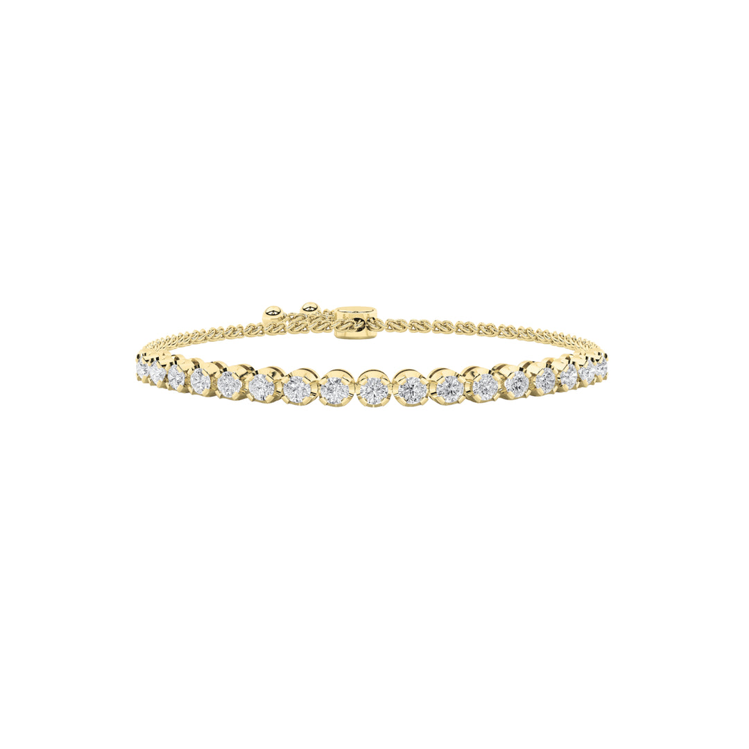 1Cttw Round Shaped Lab Grown Diamond (F/VS) Bolo Bracelet in 14K Gold