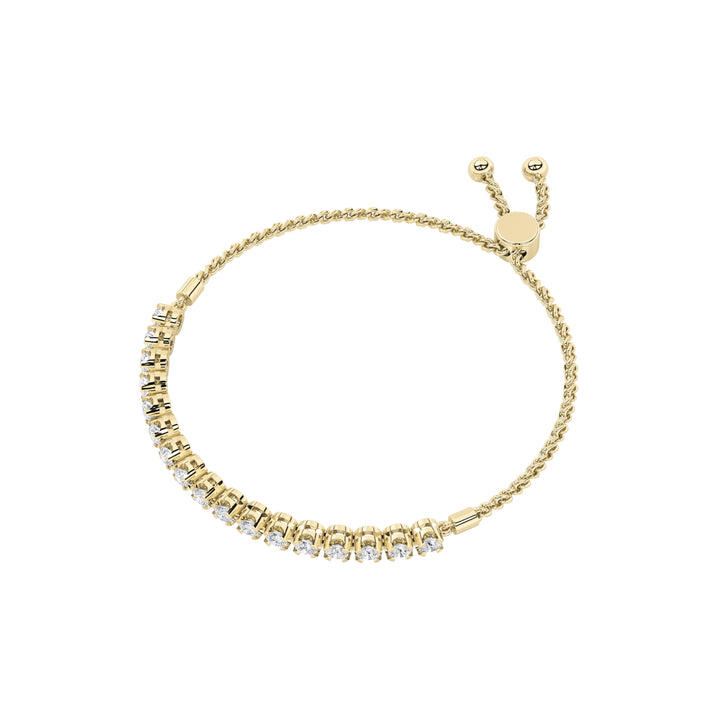 1Cttw Round Shaped Lab Grown Diamond (F/VS) Bolo Bracelet in 14K Gold