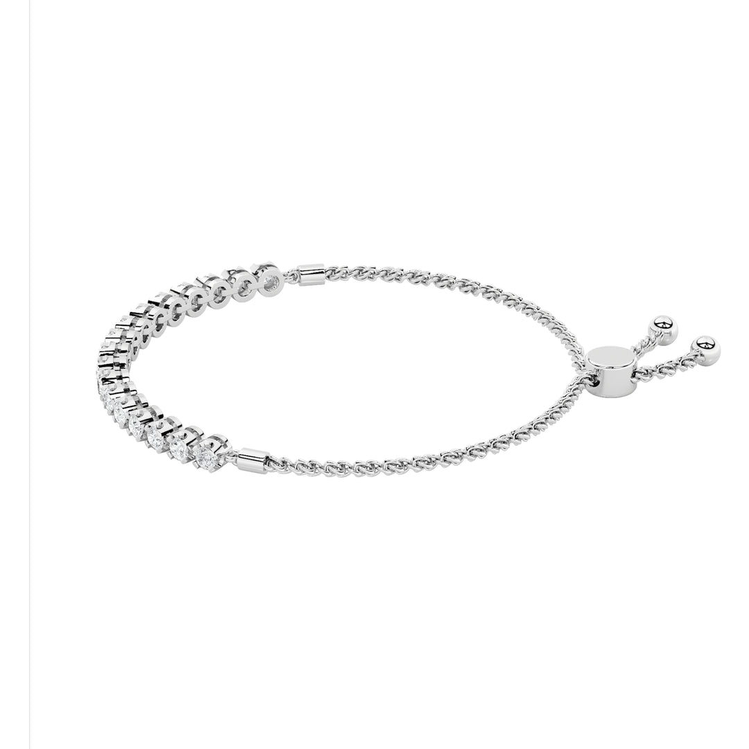 2Cttw Round Shaped Lab Grown Diamond (F/VS) Bolo Bracelet in 14K Gold