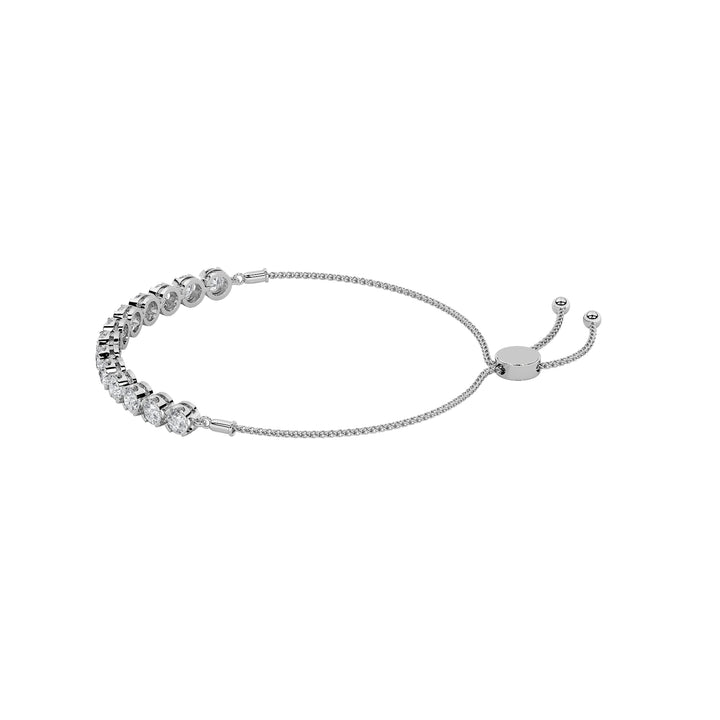 2.5Cttw Round Shaped Lab Grown Diamond (F/VS) Bolo Bracelet in 14K Gold