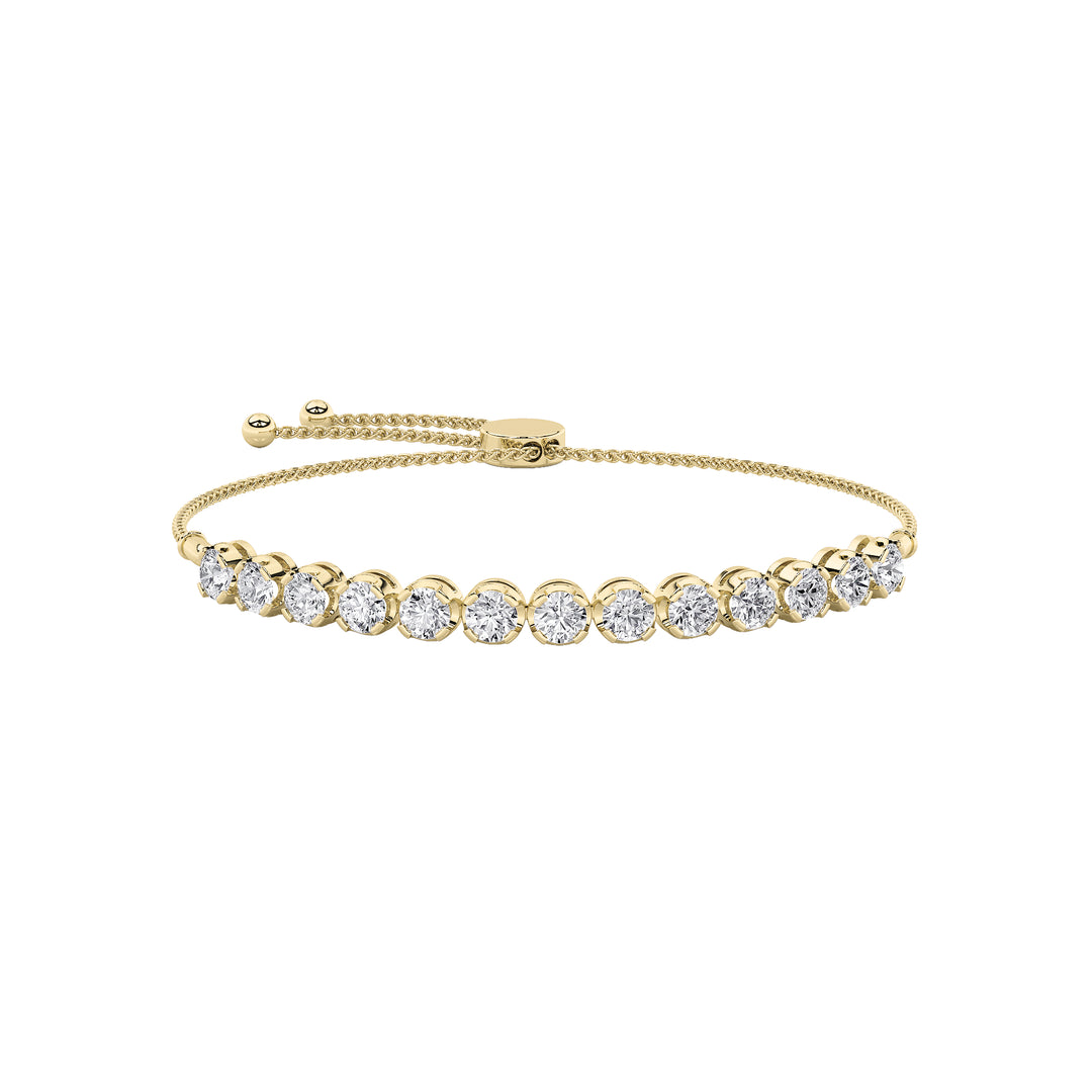 2.5Cttw Round Shaped Lab Grown Diamond (F/VS) Bolo Bracelet in 14K Gold