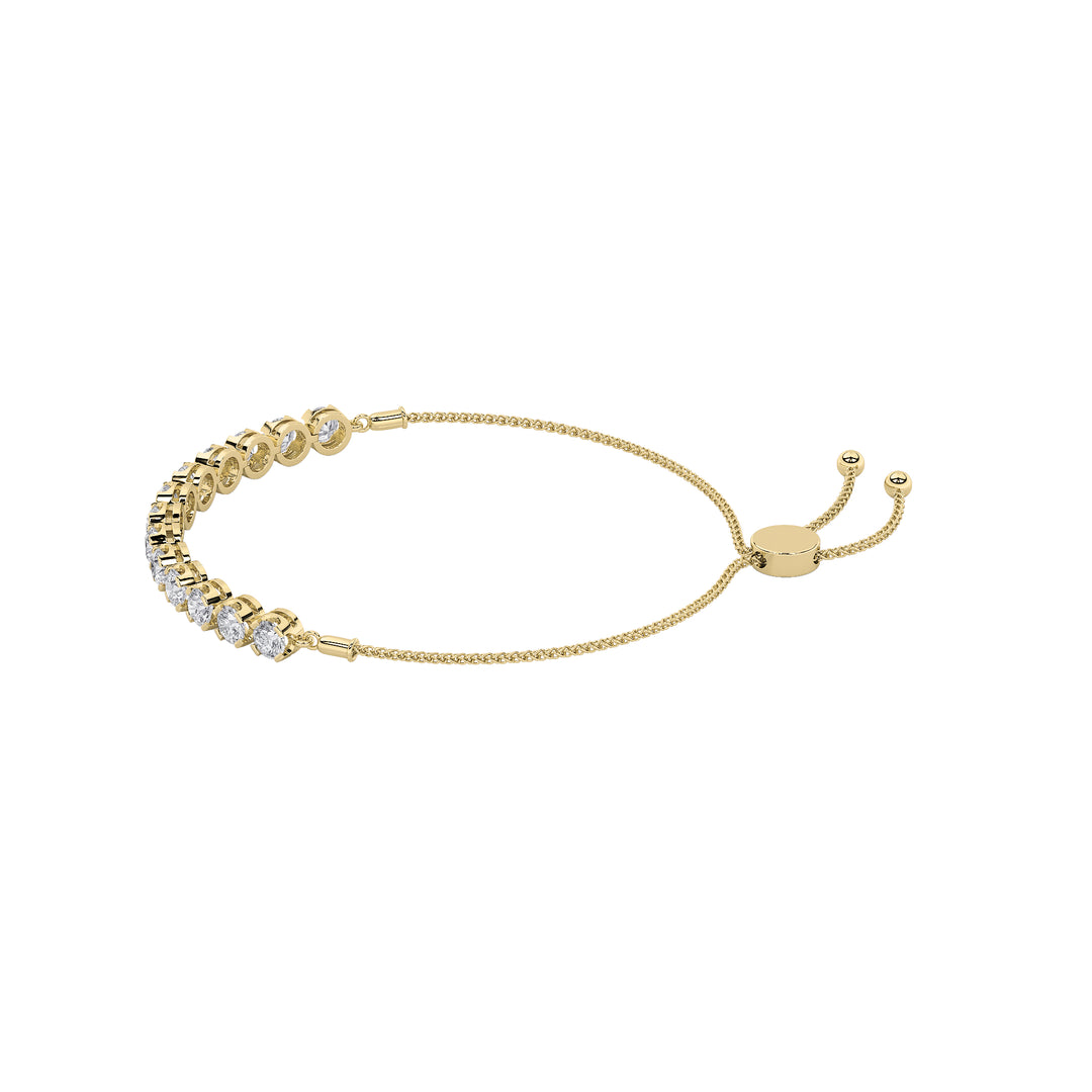 2.5Cttw Round Shaped Lab Grown Diamond (F/VS) Bolo Bracelet in 14K Gold