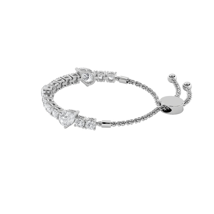 4.5Cttw Pear Shaped Lab Grown Diamond (F/VS) Bolo Bracelet in 14K Gold