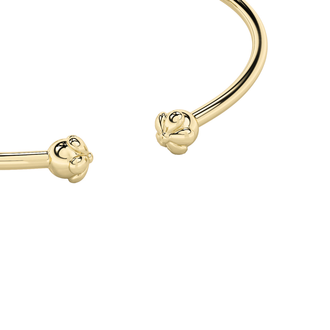 1.5Cttw Pear Shaped Lab Grown Diamond (F/VS) Fancy Flower Bangle Bracelet in 14K Gold