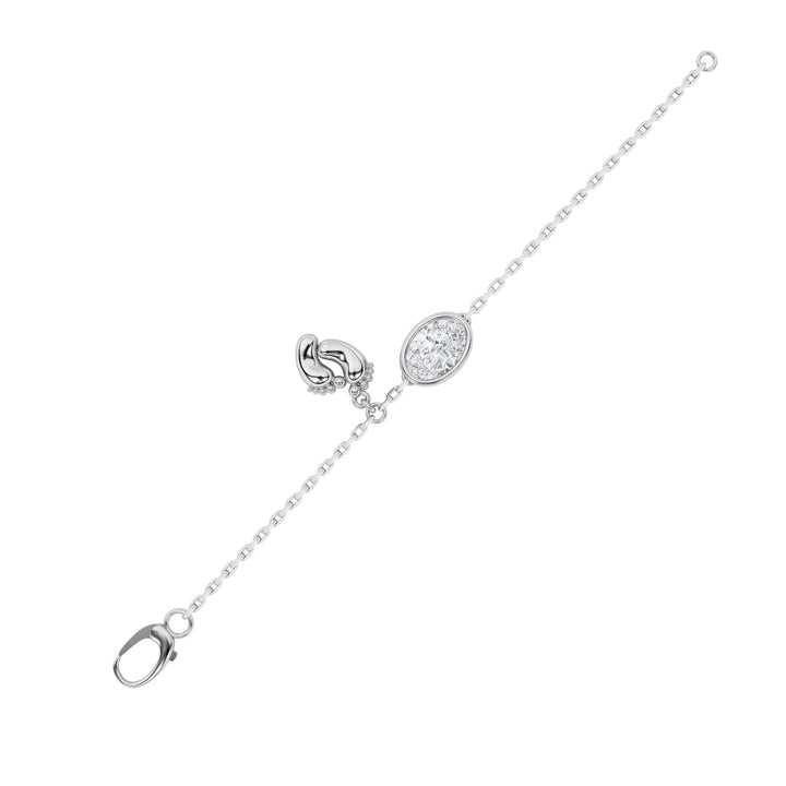 1Cttw Oval Shaped Lab Grown Diamond (F/VS) Bolo Bracelet in 14K Gold