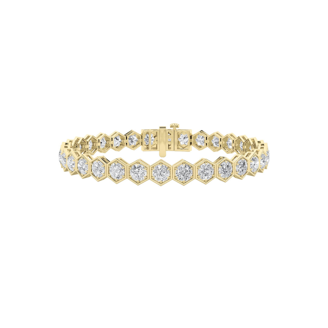 10Cttw Round Shaped Lab Grown Diamond (F/VS)  Bracelet in 14K Gold