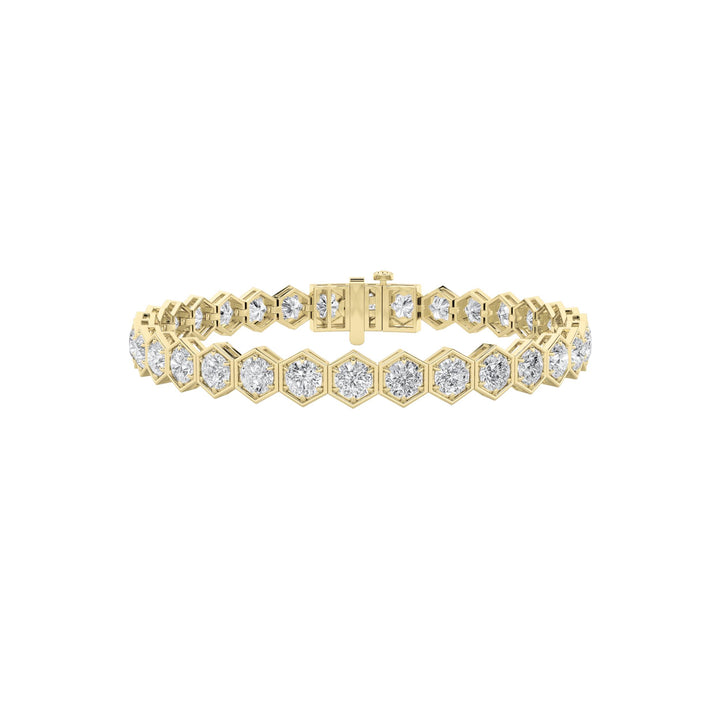 10Cttw Round Shaped Lab Grown Diamond (F/VS)  Bracelet in 14K Gold