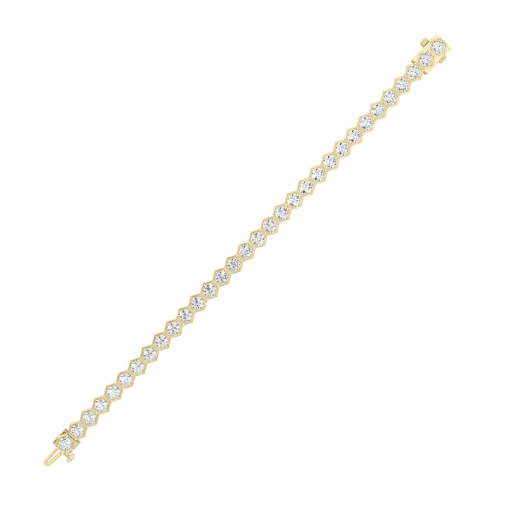 10Cttw Round Shaped Lab Grown Diamond (F/VS)  Bracelet in 14K Gold