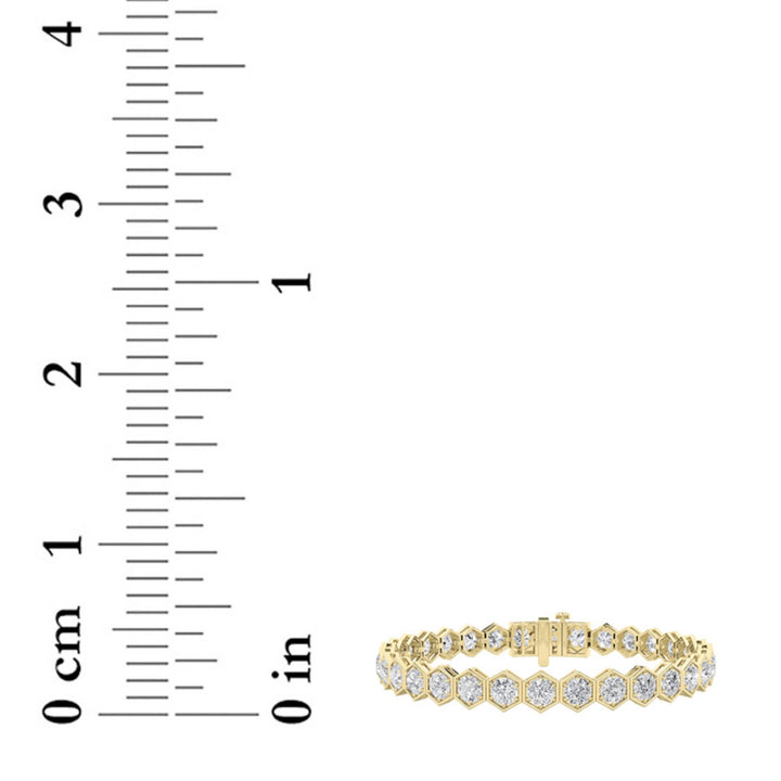 10Cttw Round Shaped Lab Grown Diamond (F/VS)  Bracelet in 14K Gold