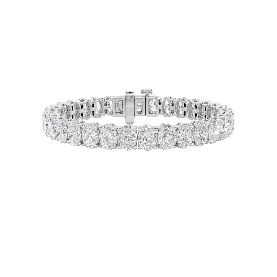 10Cttw Oval Shaped Lab Grown Diamond North  South Bracelet in 14K Gold (F/VS)