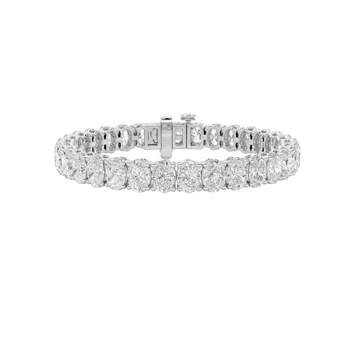 15Cttw Oval Shaped Lab Grown Diamond North  South Bracelet in 14K Gold (F/VS)