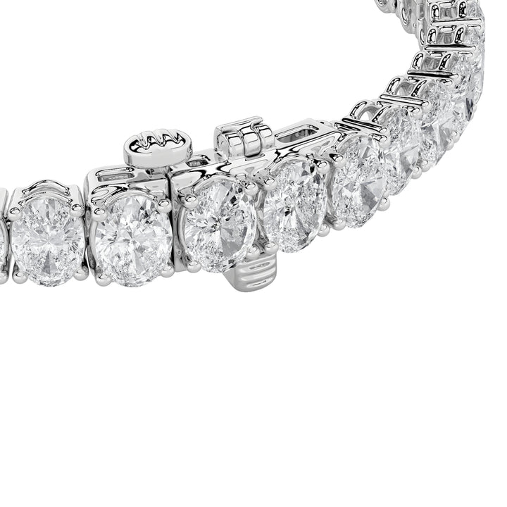15Cttw Oval Shaped Lab Grown Diamond North  South Bracelet in 14K Gold (F/VS)