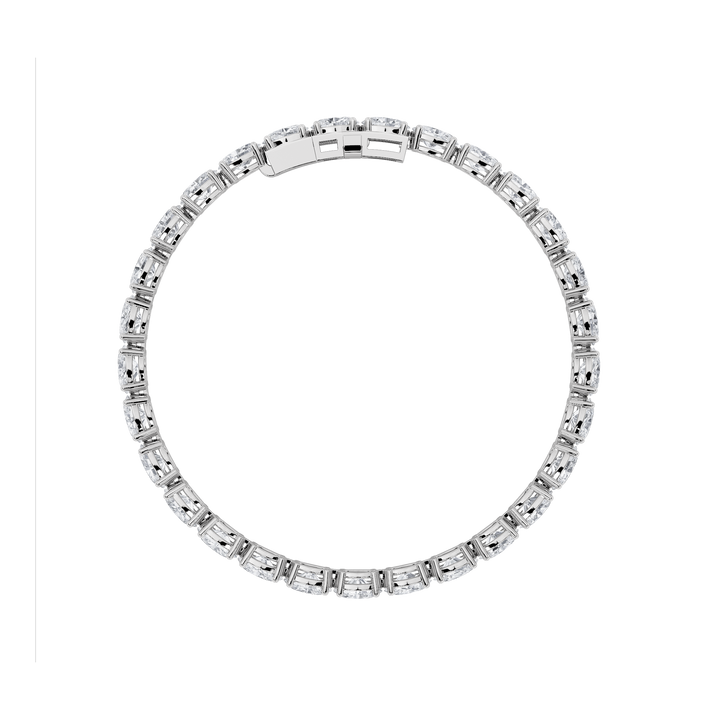 15Cttw Oval Shaped Lab Grown Diamond (F/VS) East West Line Bracelet in 14K Gold