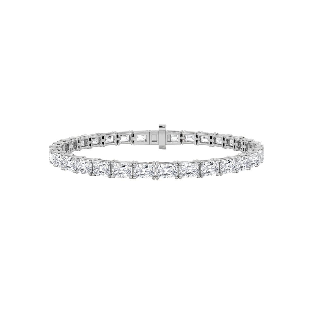 18Cttw Radiant Shaped Lab Grown Diamond (F/VS) East West Line Bracelet in 14K Gold