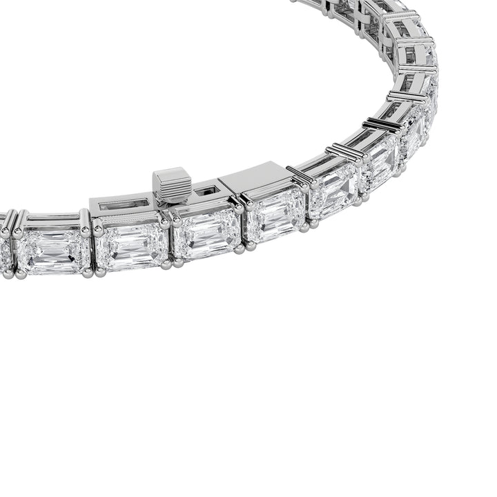 21Cttw Radiant Shaped Lab Grown Diamond (F/VS) East West Line Bracelet in 14K Gold
