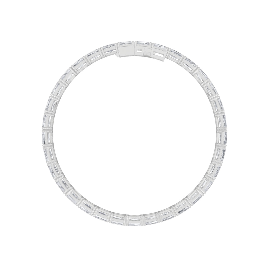 5Cttw Radiant Shaped Lab Grown Diamond (F/VS) East West Line Bracelet in 14K Gold