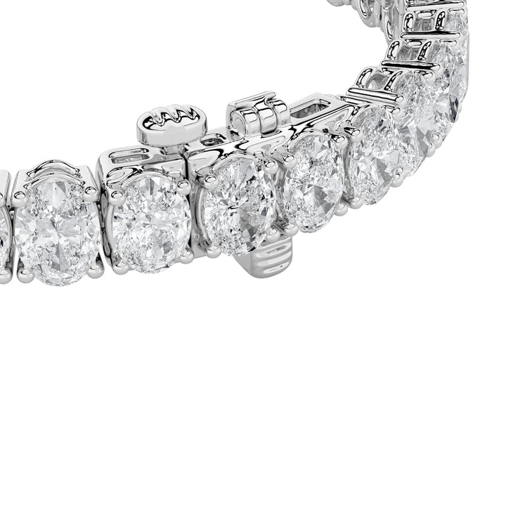 13.5Cttw Oval Shaped Lab Grown Diamond (F/VS) East West Line Bracelet in 14K Gold