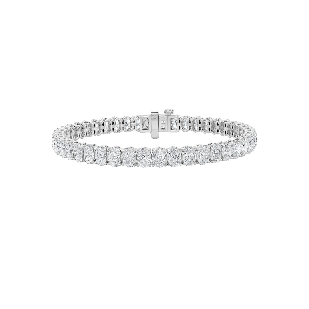 6Cttw Oval Shaped Lab Grown Diamond North  South Bracelet in 14K Gold (F/VS)