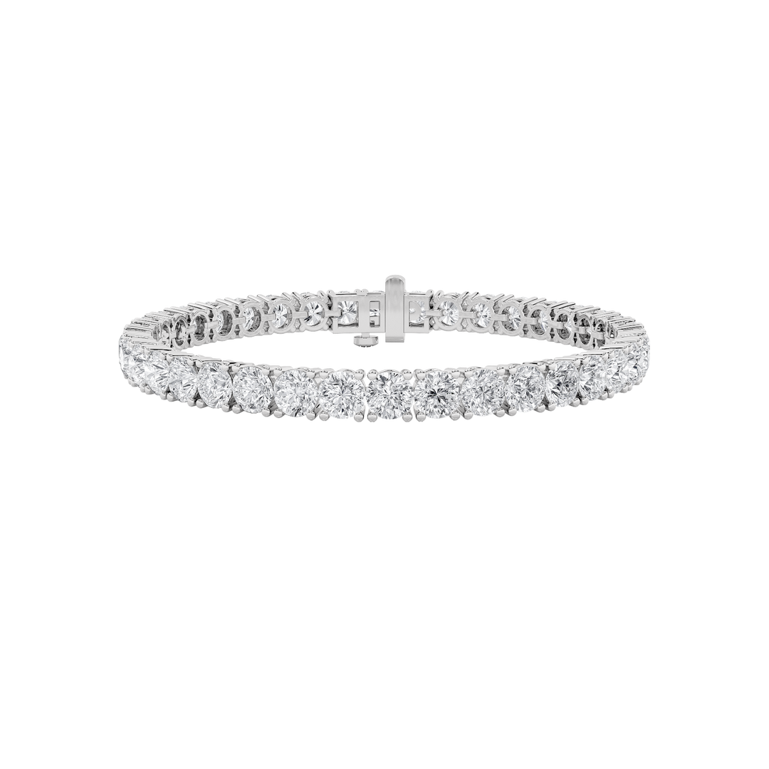 15Cttw Round Shaped Lab Grown Diamond Tennis Bracelet in 14K Gold (F/VS)
