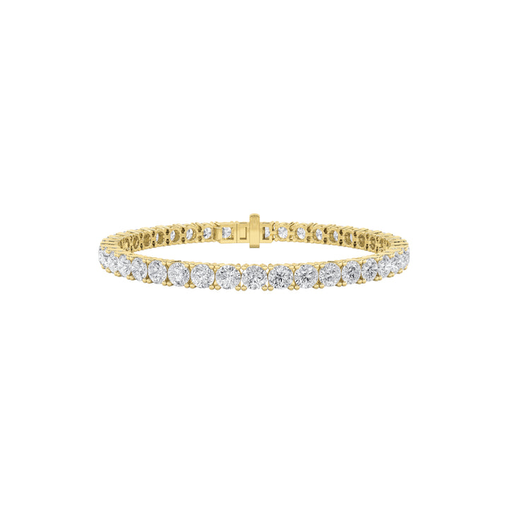 15Cttw Round Shaped Lab Grown Diamond Tennis Bracelet in 14K Gold (F/VS)
