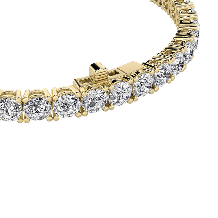 15Cttw Round Shaped Lab Grown Diamond Tennis Bracelet in 14K Gold (F/VS)