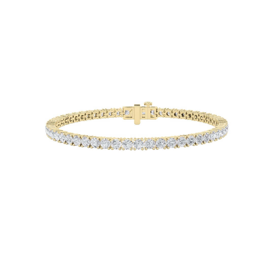 5Cttw Round Shaped Lab Grown Diamond Tennis Bracelet in 14K Gold (G/VS)