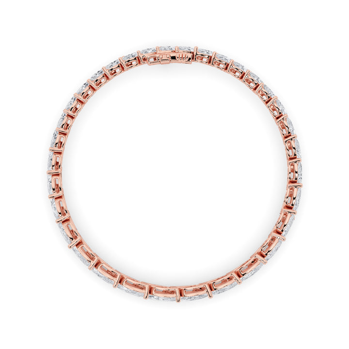 13Cttw Marquise Shaped Lab Grown Diamond (F/VS) Fancy  Bracelet in 14K Gold