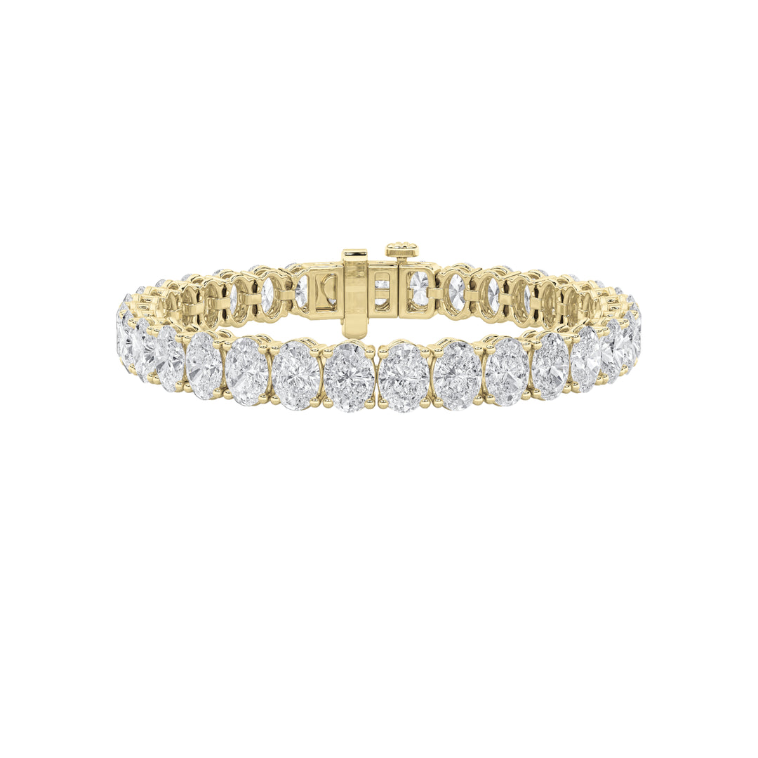 15Cttw Oval Shaped Lab Grown Diamond North  South Bracelet in 14K Gold (F/VS)