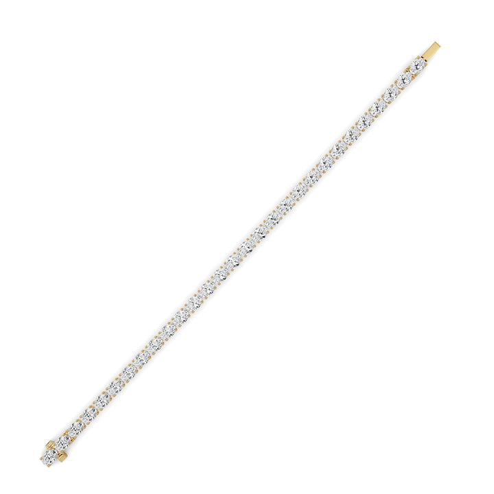 12Cttw Oval Shaped Lab Grown Diamond (F/VS) Tennis Bracelet in 14K Gold