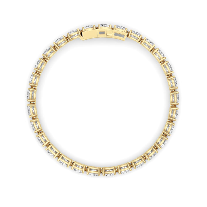 12Cttw Oval Shaped Lab Grown Diamond (F/VS) Tennis Bracelet in 14K Gold