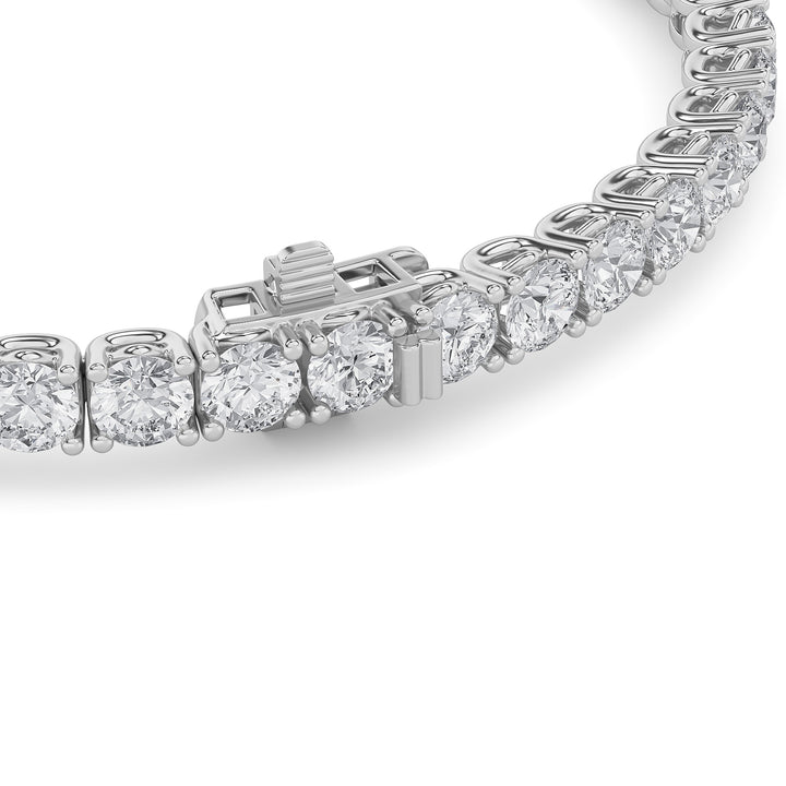 10Cttw Round Shaped Lab Grown Diamond (F/VS) Tennis Bracelet in 14K Gold