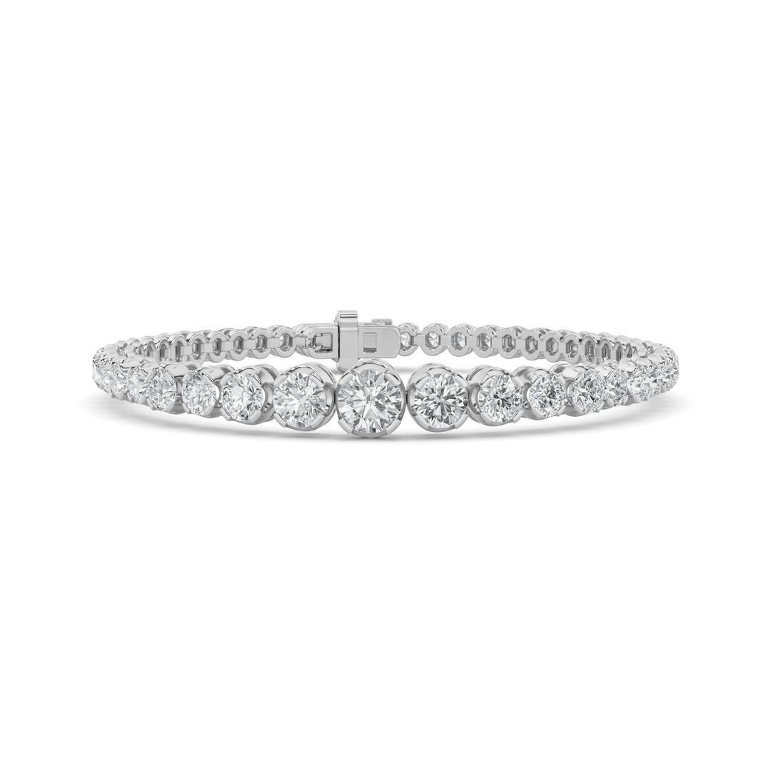 5Cttw Round Shaped Lab Grown Diamond (F/VS) Graduating Tennis Bracelet in 14K Gold