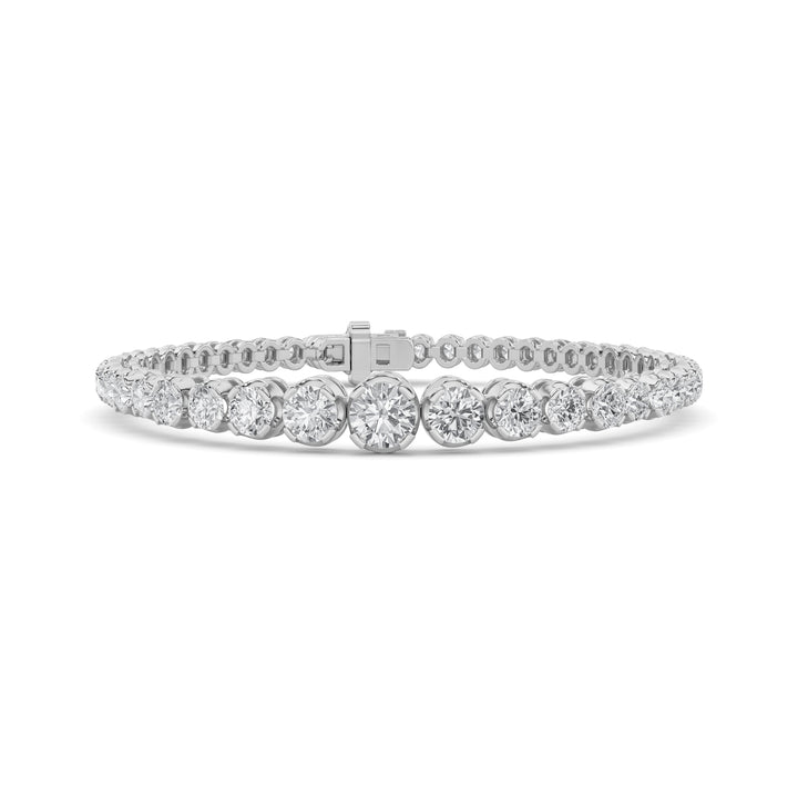 5Cttw Round Shaped Lab Grown Diamond (F/VS) Graduating Tennis Bracelet in 14K Gold