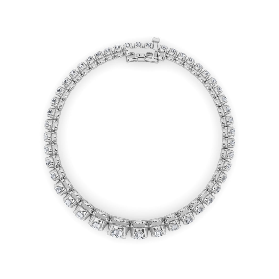 5Cttw Round Shaped Lab Grown Diamond (F/VS) Graduating Tennis Bracelet in 14K Gold